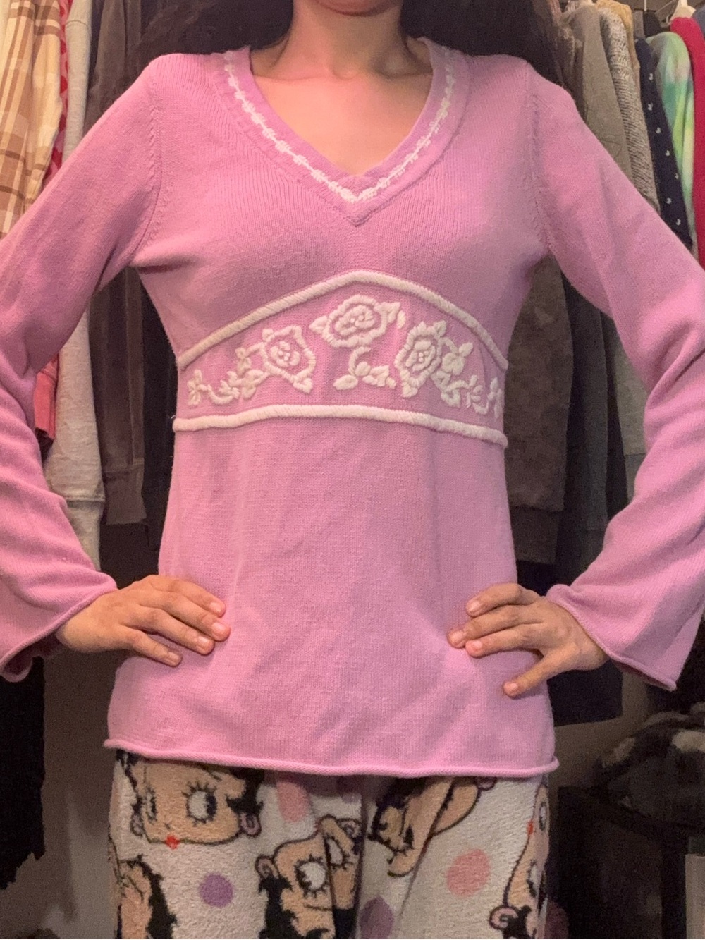 size medium purple v neck ann taylor loft sweater